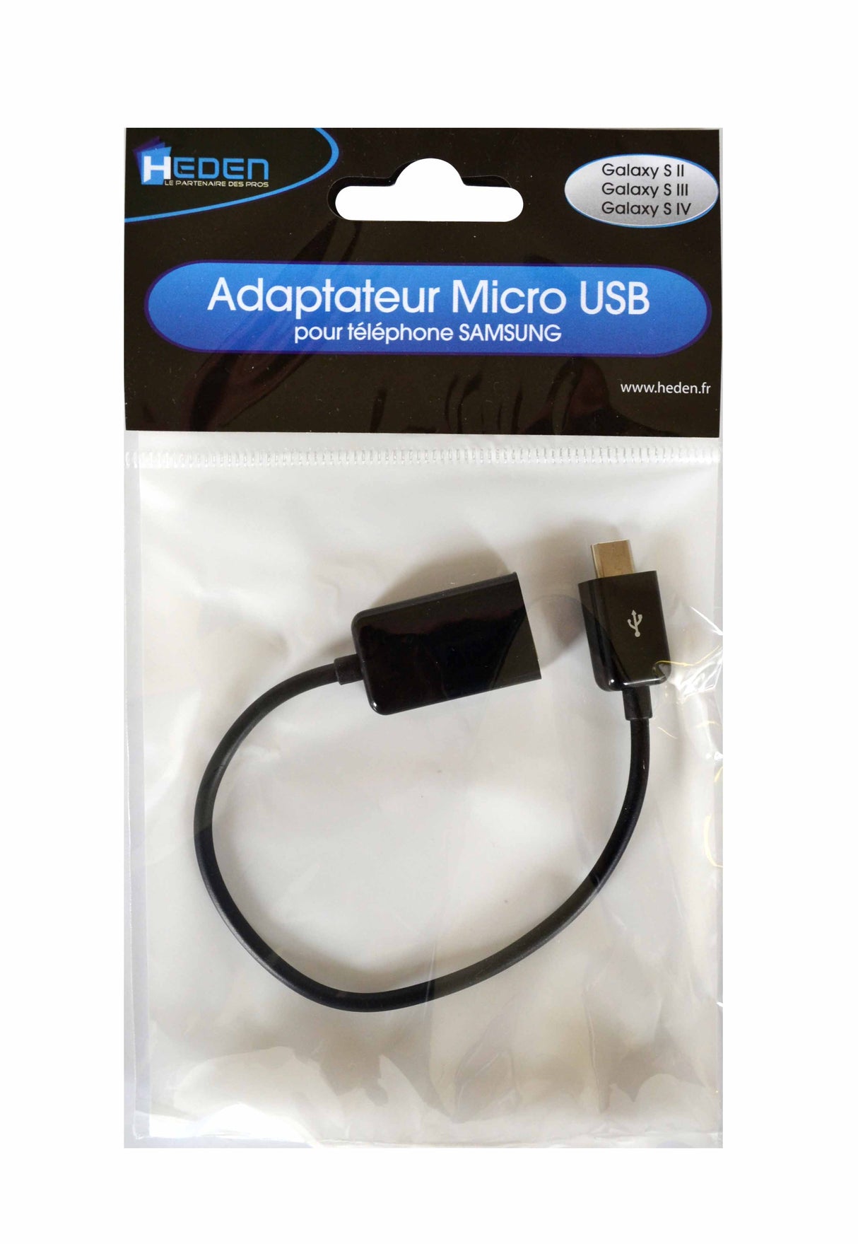 Adaptateur micro-USB OTG Heden micro USB 11pin - USB OTG longueur du cable :20cm