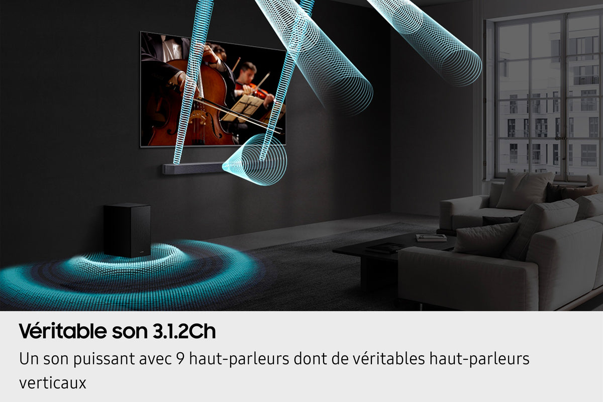 Barre de son - SAMSUNG - HW-Q610F/XE - Series 3.1ch - Caisson sans fil 6,5'' - Accoustic beam