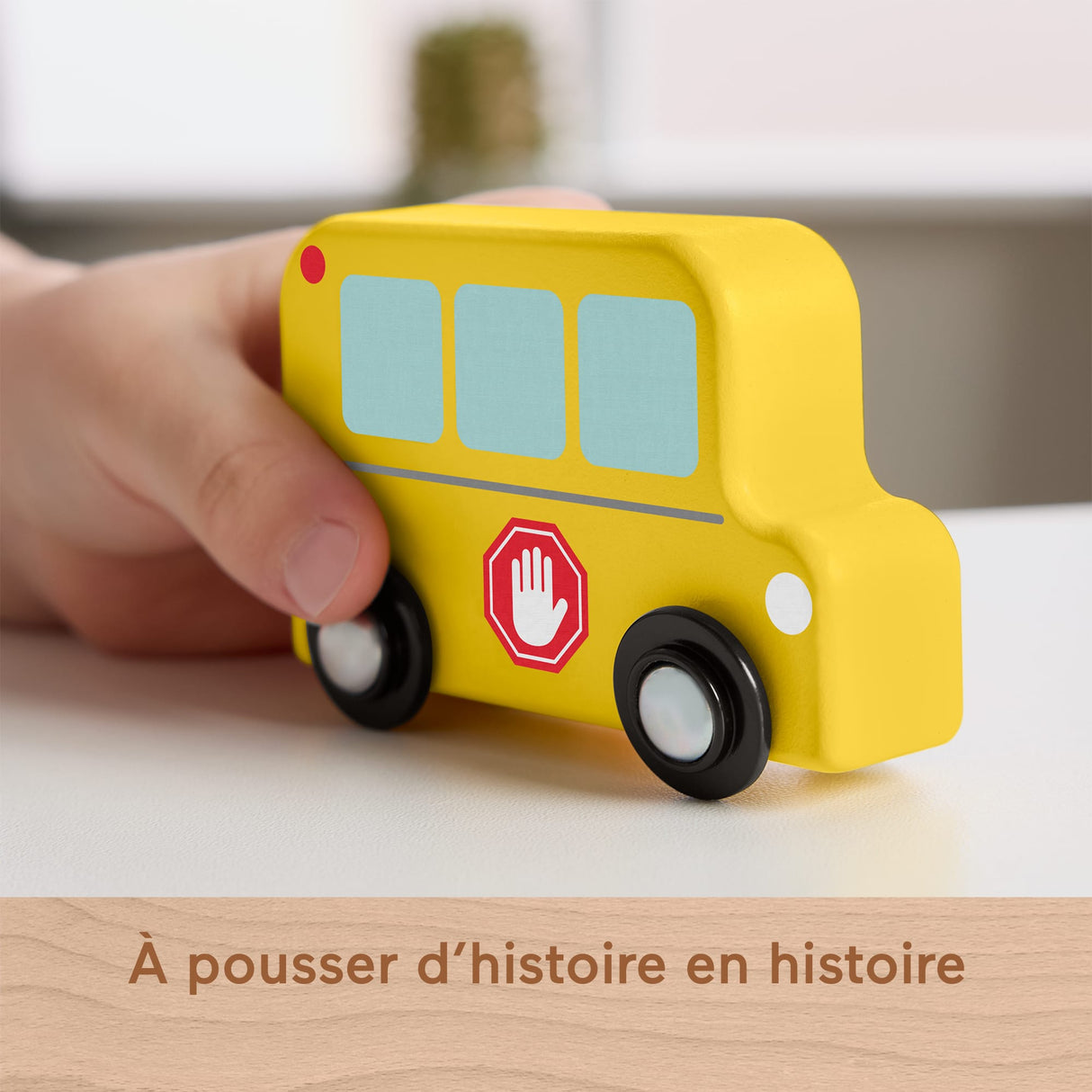 Fisher-Price Mes Véhicules en bois - Véhicule pour jeu a quatre pattes - 4 pieces en bois, des 2 ans, JCY32