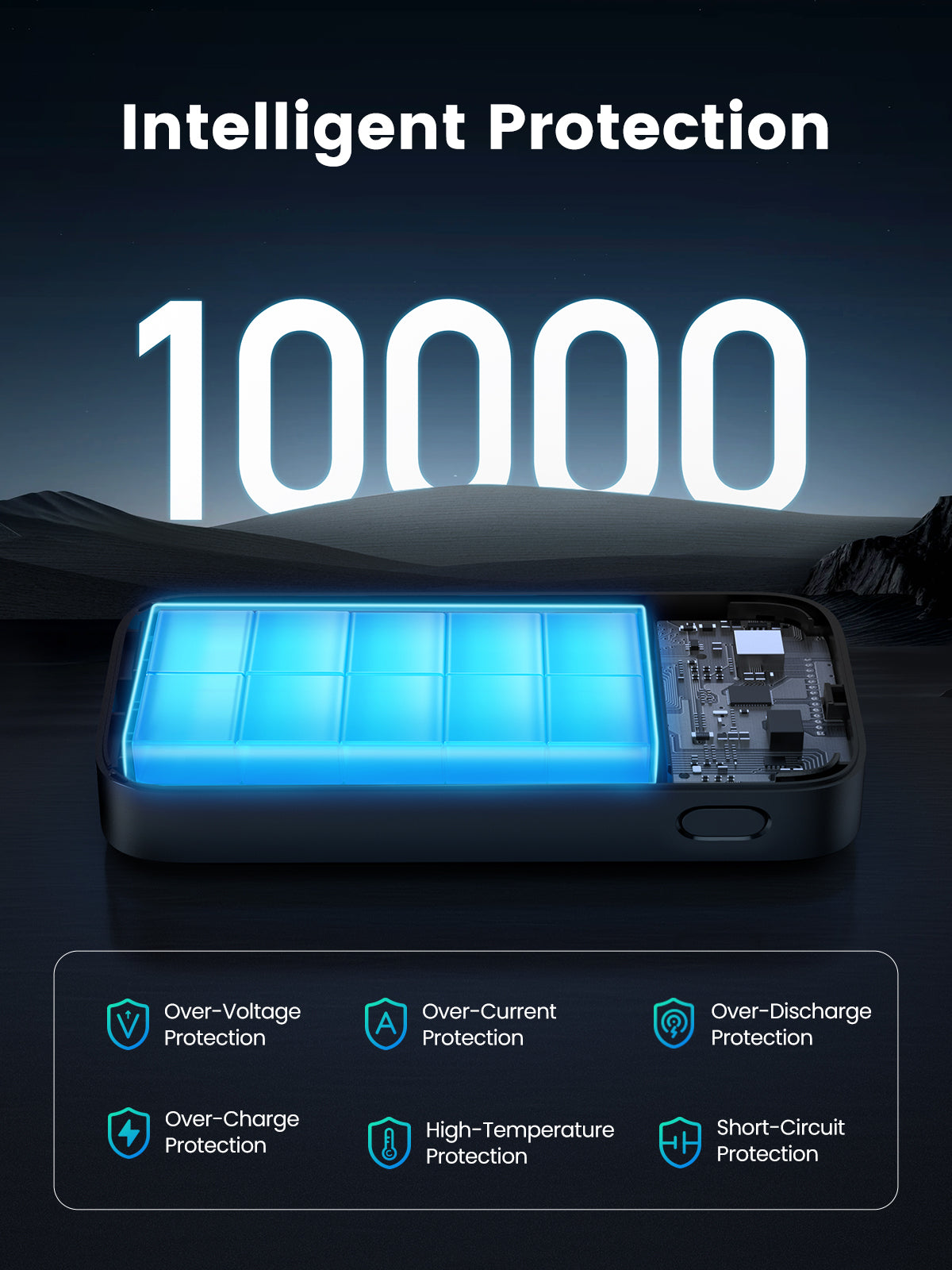 Batterie externe Slim - UGREEN - 10,000 mAh - Gris