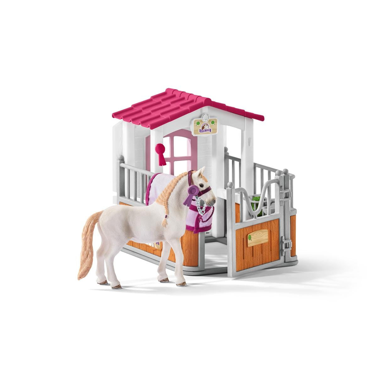 Box avec jument Lusitanienne, coffret figurines schleich 42368 HORSE CLUB, avec 12 éléments dont 1 cheval schleich inclus, des 5 ans