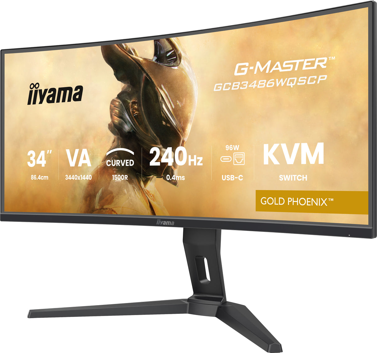Ecran PC Gamer incurvé - IIYAMA - 34 - WQHD - 240Hz - Dalle VA - 0.4ms - Réglable en hauteur - G-Master GCB3486WQSCP-B1