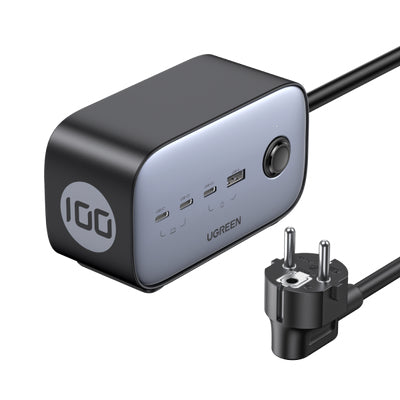 Chargeur rapide de bureau - UGREEN - 65W - Avec prises intégrées - Gris / Noir