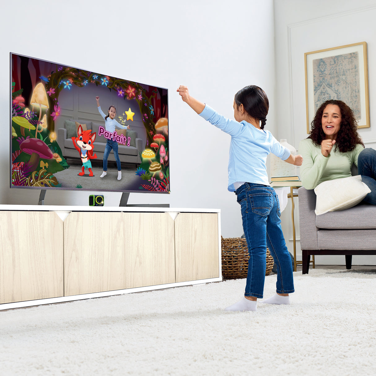 VTECH CONSOLE TV LEAPMOVE, Console éducative, Pas besoin de manette, 25 jeux et aventures inclus, Des 4 ans