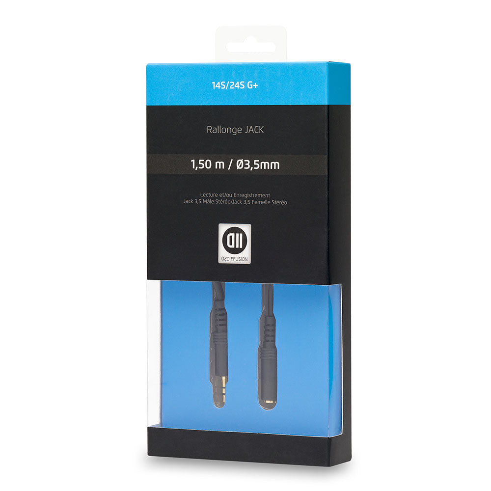 C ble Jack 3,5 mm m le/femelle1.50m Fiches Or