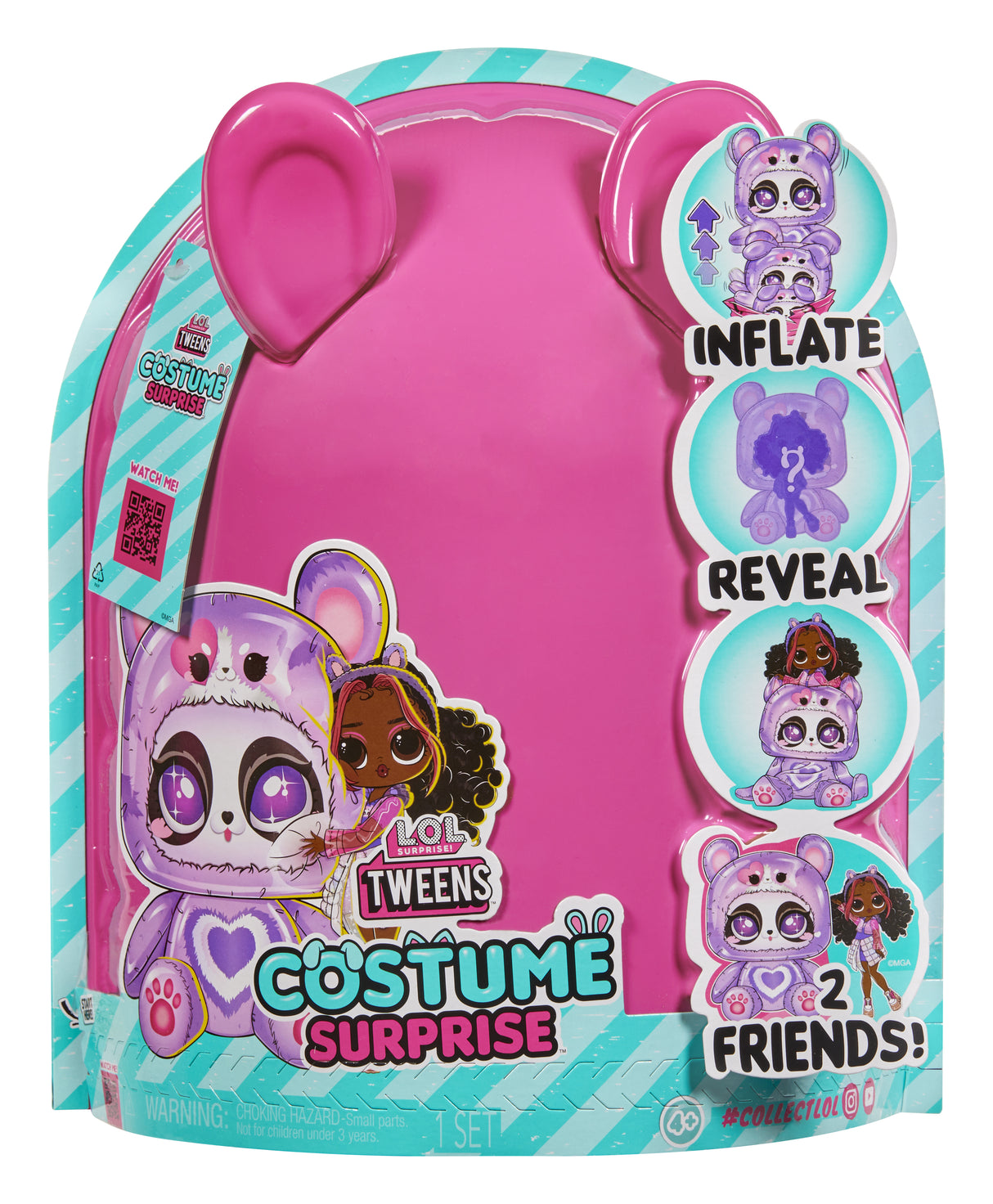 L.O.L. Surprise - Poupée Tweens Costume - Houps Cutie - Poupée de 17cm + animal gonflable - Surprise a découvrir - 4 modeles a colle