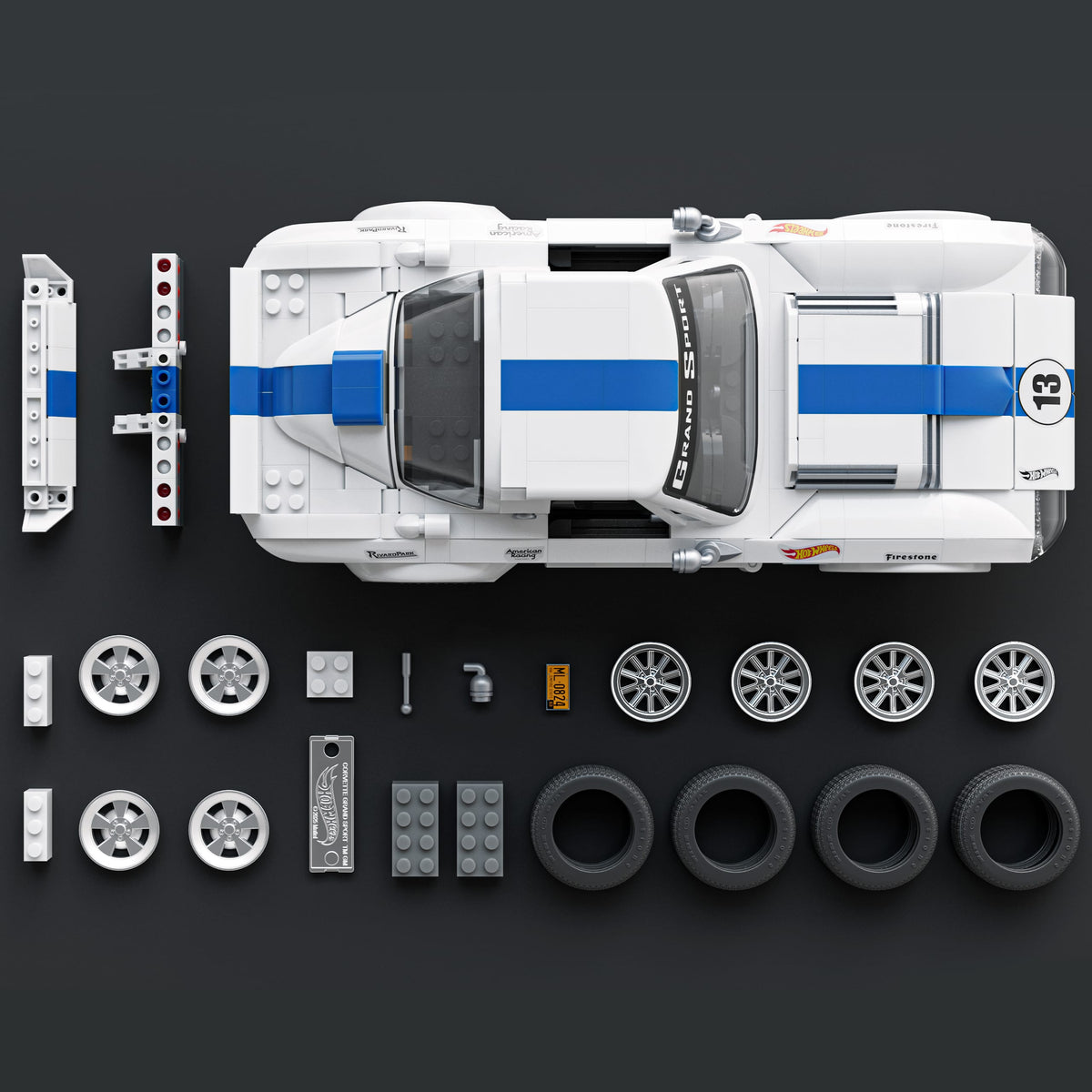 Hot Wheels - Coffret de Construction Corvette Grand Sport - Avec 918 pieces - Mattel Brick Shop - JGR31