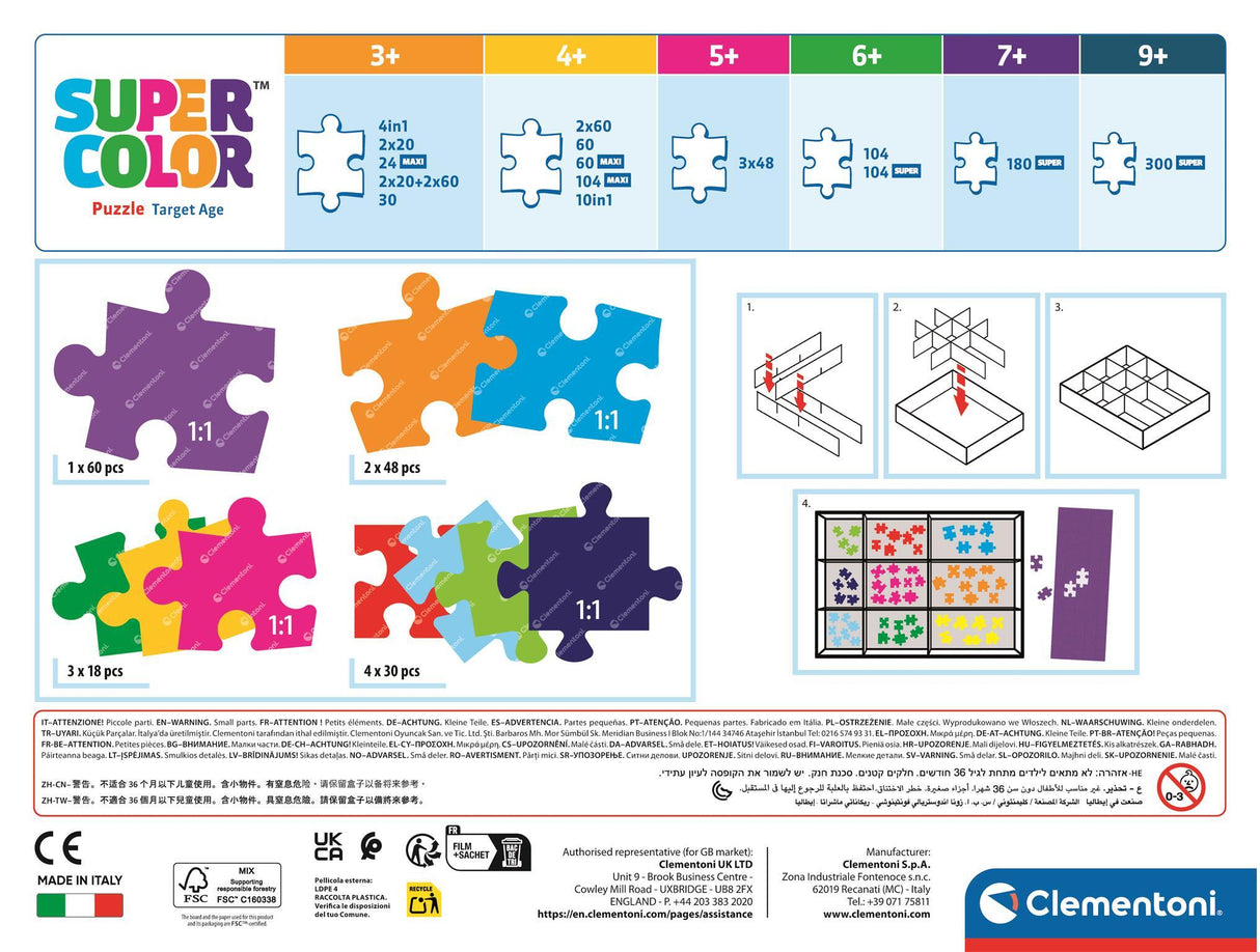 CLEMENTONI - Puzzle 10 en 1 - Dora