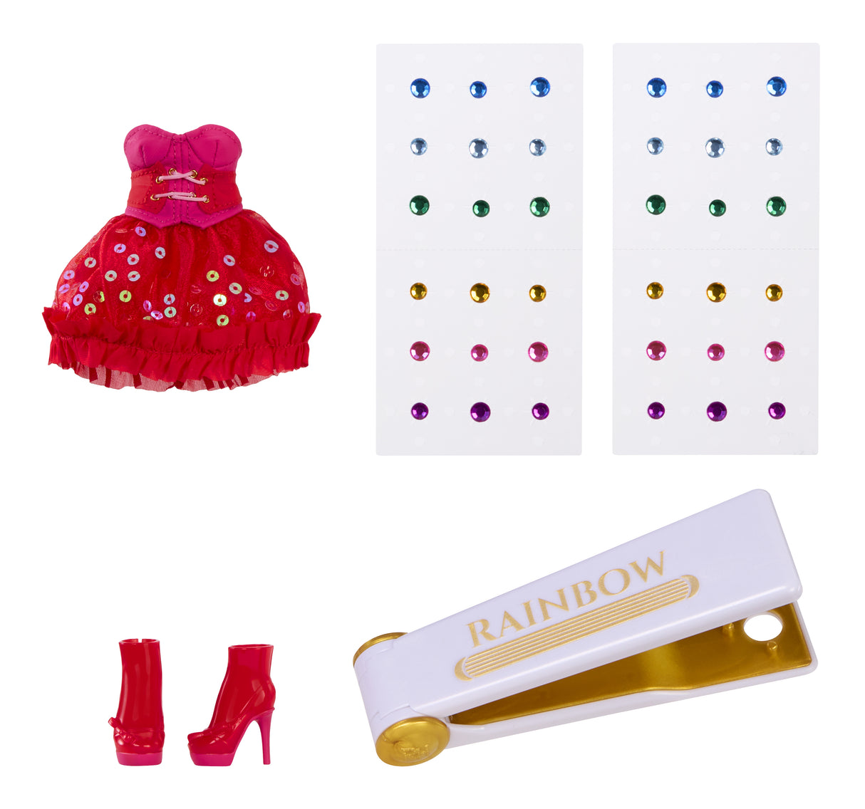 Rainbow High - Poupée Mannequin Be Dazzling - Vivienne Rouge - 28 cm - Pierres précieuses scintillantes et accessoires inclus