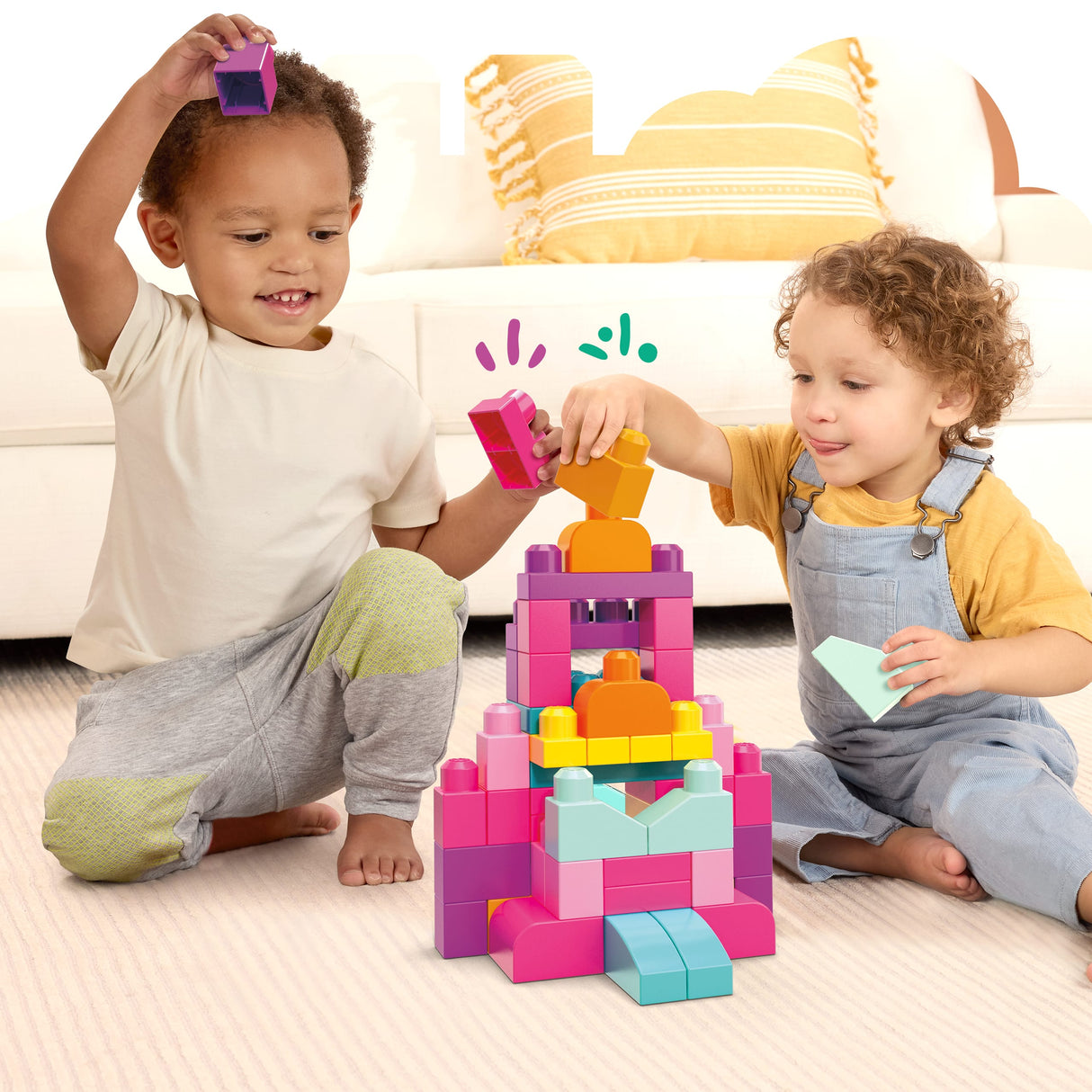 Mega Bloks - Sac Medium Rose 60 briques - Briques de construction - 12 mois et + DCH54