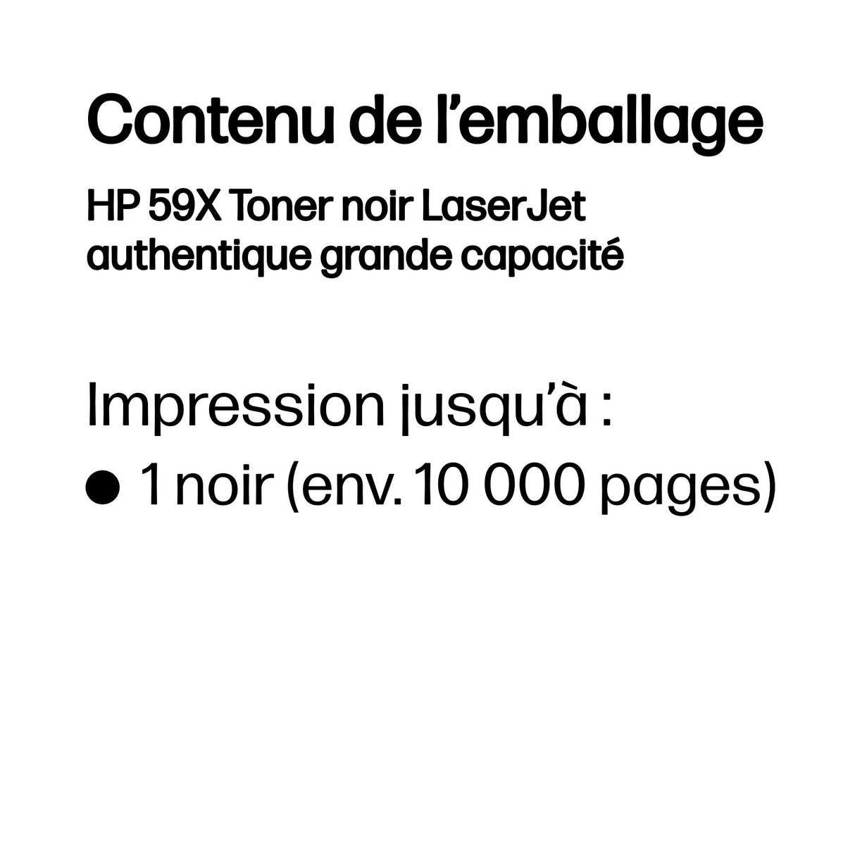 Cartouche de toner noir HP 59X grande capacité authentique (CF259X) pour LaserJet Pro M304/M404/MFP M428