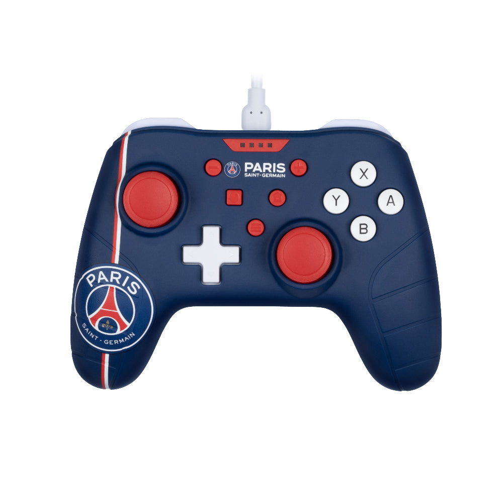 Manette de jeu - Nintendo Switch, Switch 2 et PC - PSG - Filaire - Bleu, blanc et rouge - Fonction vibration - Câble 3 m - Konix