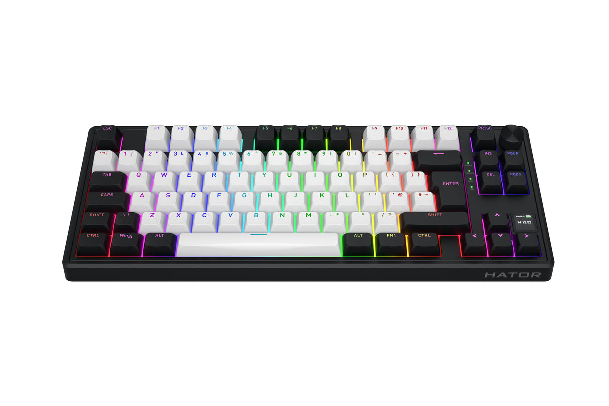 Clavier Gamer sans fil magnétique (Hator Aurum Linear) Hator Skyfall 80 Mag Ultima 8K TKL RGB (Noir)