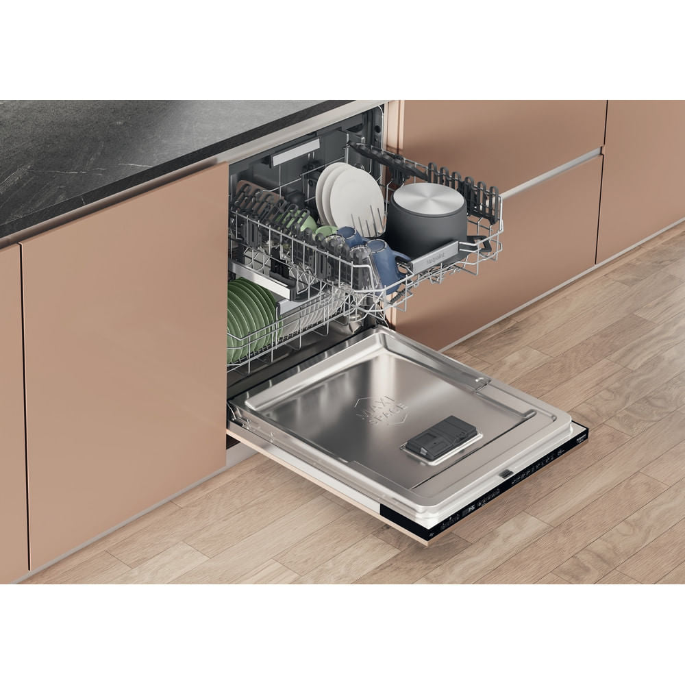 Lave-vaisselle tout encastrable HOTPOINT H7IHP40L - 15 couverts - 40 dB - Classe C - Maxi Space - tiroir a couverts