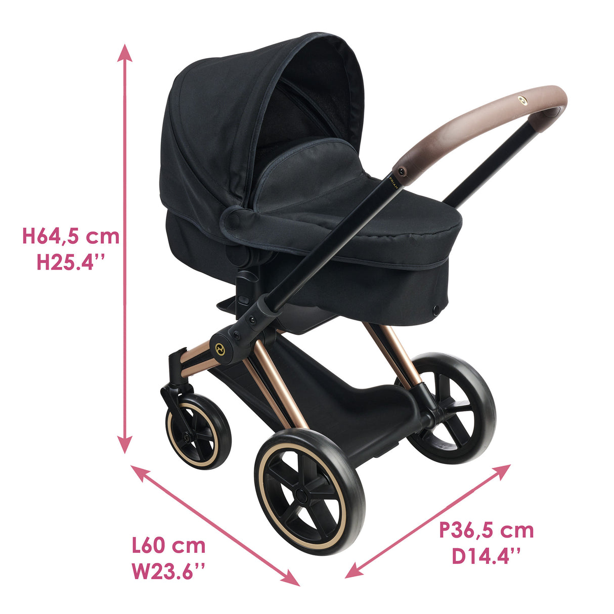 Landau 3-en-1 - COROLLE - Cybex Priam - Pour poupons de 36 a 42 cm - Gris - Des 3 ans