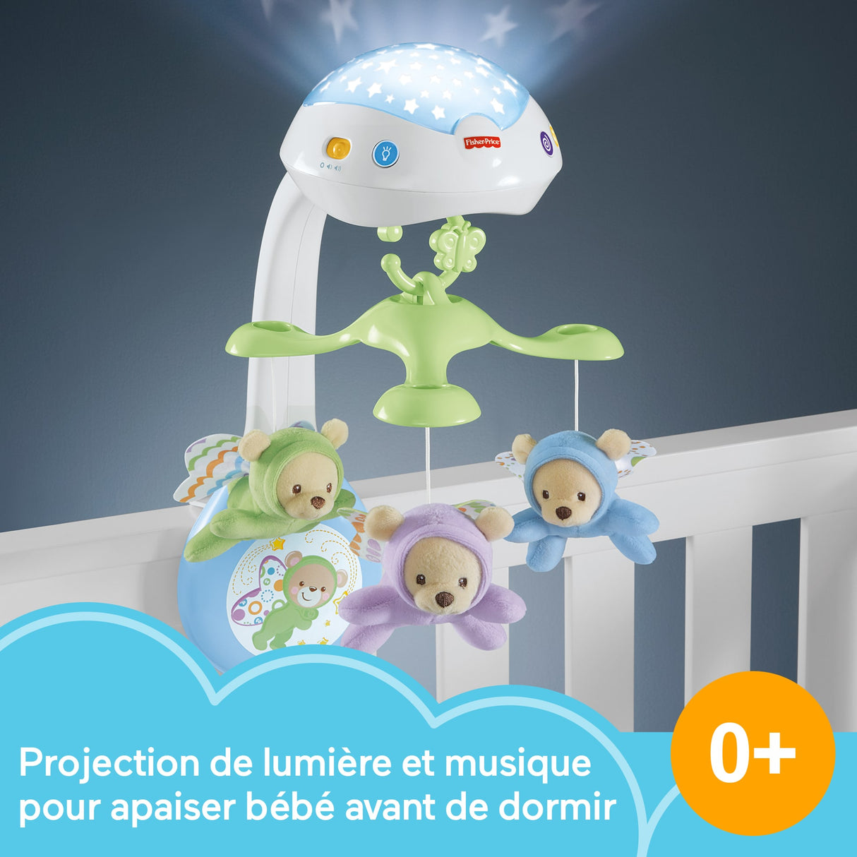 Fisher-Price - Mobile Doux Reves Papillon - Mobile lit bébé - 0 ans et + CDN41