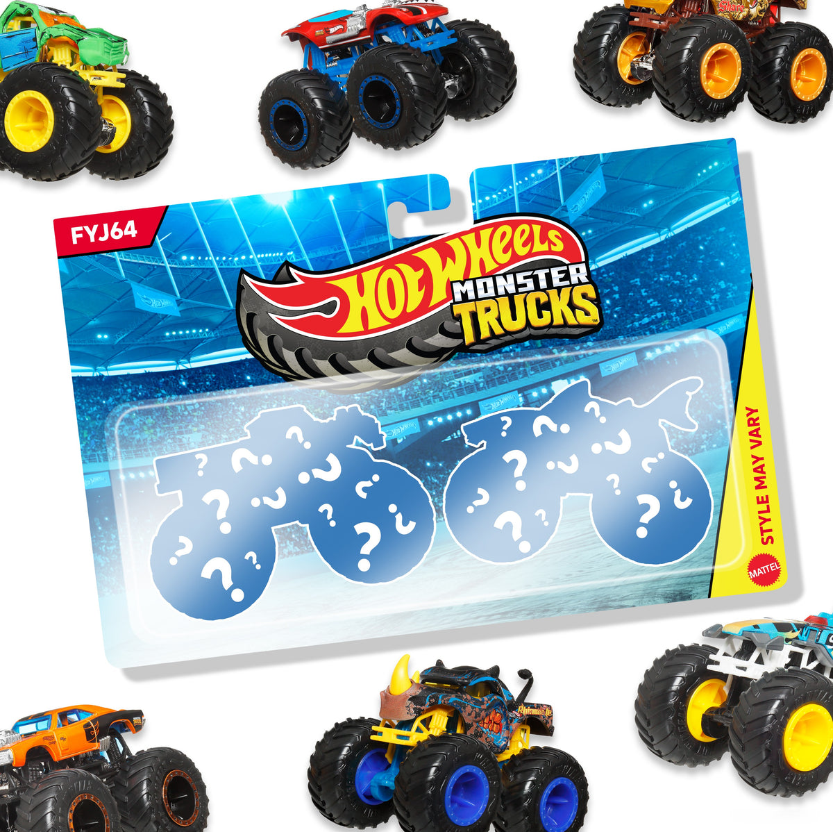 Hot Wheels - Coffret 2 véhicules Monster Truck Double Démolition - Petites Voitures - 3 ans et + FYJ64