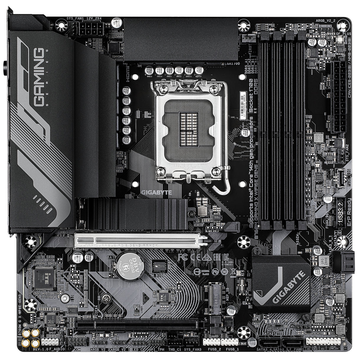Carte mere - GIGABYTE - B760M G X WF6E GEN5 - Format Micro-ATX - Chipset Intel B760 - WiFi 6E & PCIe 5.0