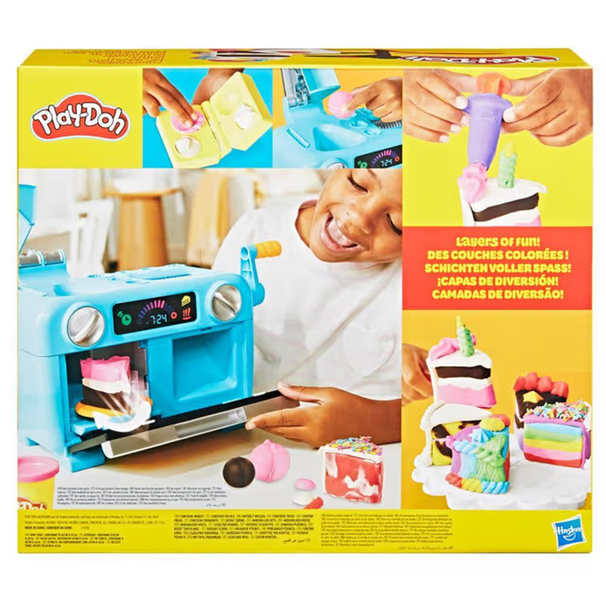 Play-Doh Ma jolie part de gâteau, four jouet, accessoires de cuisine factices et 11 pots de pâte a modeler, des 3 ans