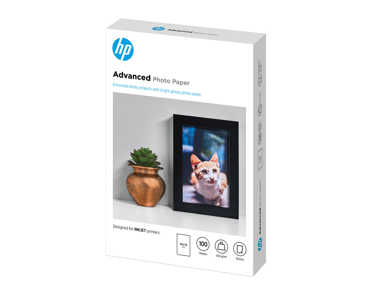 Papier photo brillant HP Advanced - 100 feuilles/10 x 15 cm - HP - Q8692A