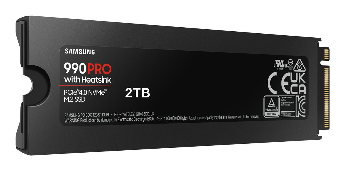 SAMSUNG - 990 PRO avec dissipateur- SSD Interne - 2 To - NVMe M.2 PCIe 4.0x4 - Vitesse lecture jusqu'a 7 450 Mo/s