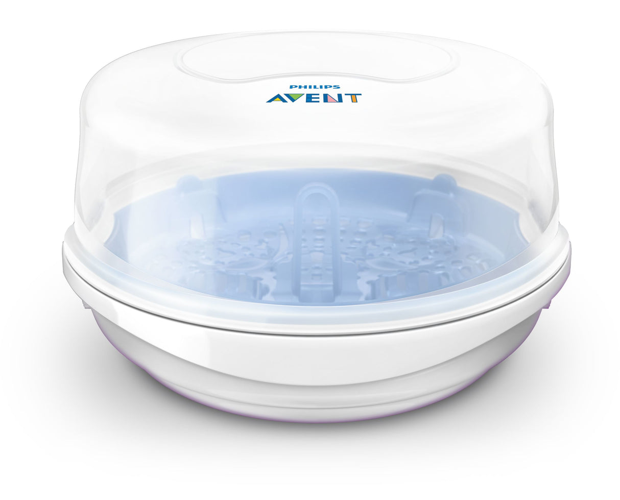 Stérilisateur micro-ondes - PHILIPS AVENT - Vapeur rapide - Bleu/Blanc - Stérilise en 2 min - Design compact