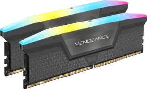 Kit Barrettes mémoire 32Go (2x16Go) DIMM DDR5 Corsair Vengeance RGB 6000MHz CL40 (Noir)