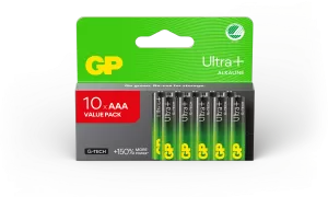 Lot de 10 piles Alcaline GP Batteries Ultra Plus type AAA (LR03) 1,5V