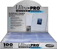Lot de 100 feuilles classeur pour 9 cartes Ultra Pro silver series format 63.5x88.9mm (Transparent)