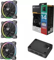Lot de 3 Ventilateurs de boitier Thermaltake Riing Plus RGB TT Premium Edition 140*140 (14cm) LED RGB