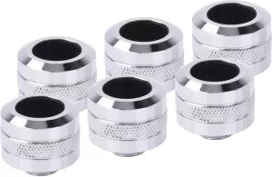 Lot de 6 Raccords é compression pour Tube é16mm Alphacool Eiszapfen Pro (Argent)