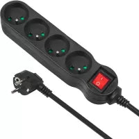 Multiprise 4 prises Maclean MCE182 + Interrupteurs 5m (Noir)