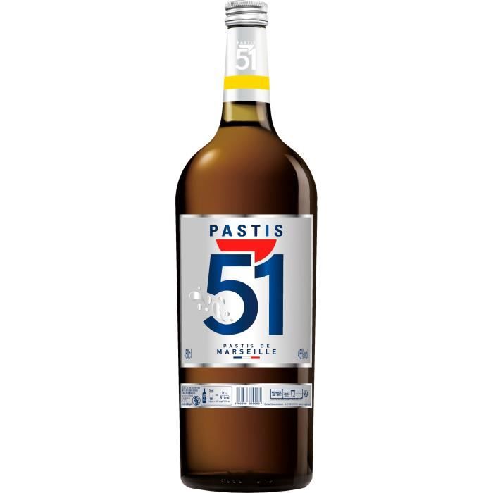 Pastis 51 - ApÈritif anisÈ - Pastis de Marseille - 45,0% Vol. - 450cl