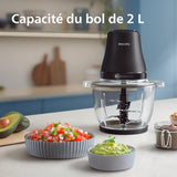 Hachoir électrique - PHILIPS - HR1502/00 - Série 3000 - Noir - 2L - 500W