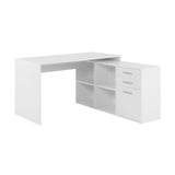 Bureau d'angle LONDON - Panneaux de particules - Décor blanc - 136 x 75 x 139 cm