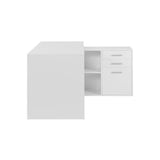 Bureau d'angle LONDON - Panneaux de particules - Décor blanc - 136 x 75 x 139 cm