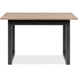 Table extensible Denver 80B - 120-160 x 75 x 80 cm - Décor chene artisan / anthracite - 1 extension de 40 cm inclue - 8 personnes