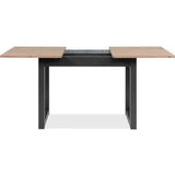 Table extensible Denver 80B - 120-160 x 75 x 80 cm - Décor chene artisan / anthracite - 1 extension de 40 cm inclue - 8 personnes