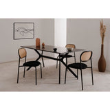Table Onex 81A - 180 x 75 x 90 cm - DÈcor ardoise foncÈ / noir - 8 personnes