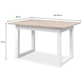 Table a manger extensible Houston  - 160-200 x 75 x 90 cm - Plateau effet travertin - 1 extension inclue - 10 personnes