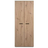 Meuble a chaussures Lugo - Décor chene artisan - 74 x 181,5 x 34 cm - Capacité 32 Paires