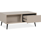 Table basse - ARONA - Rectangulaire - Capuccino / Noir - Sur pieds - 94 x 40 x 55 cm