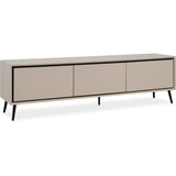 Meuble TV Arona - Beige / Noir - 3 abatants - 175 x 50 x 38 cm