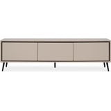 Meuble TV Arona - Beige / Noir - 3 abatants - 175 x 50 x 38 cm
