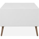 Table basse - ARONA - Rectangulaire - Blanc / Chene artisan - 94 x 40 x 55 cm