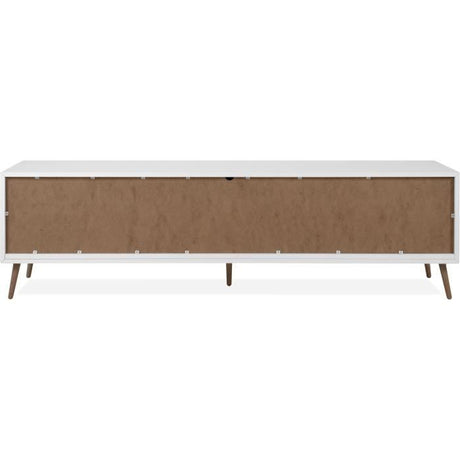 Meuble TV - ARONA - Blanc / Chene artisan - 3 abbatants - 175 x 50 x 38 cm