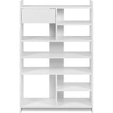 Meuble a chaussures - MÜNSTER - Blanc - 12 paires de chaussures - 71,5 x 25 x 109 cm