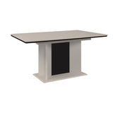 Table extensible - ARONA - Rectangulaire - 10 personnes - 160/200 x 76 x 90 cm - Sable / Noir