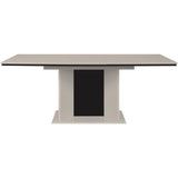 Table extensible - ARONA - Rectangulaire - 10 personnes - 160/200 x 76 x 90 cm - Sable / Noir