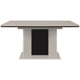 Table extensible - ARONA - Rectangulaire - 10 personnes - 160/200 x 76 x 90 cm - Sable / Noir